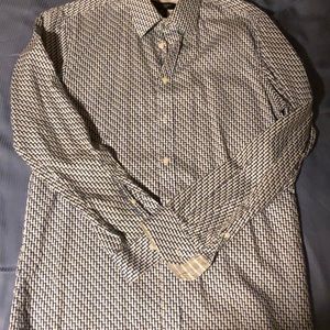 Special pattern blue button down shirt